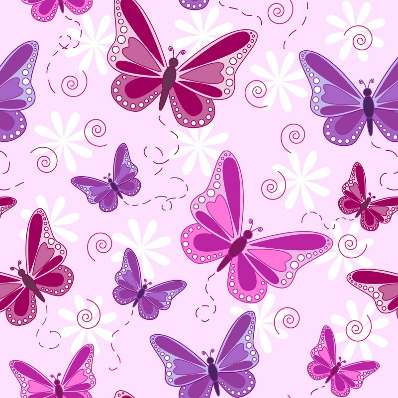 Бабочки фотопечать розовые