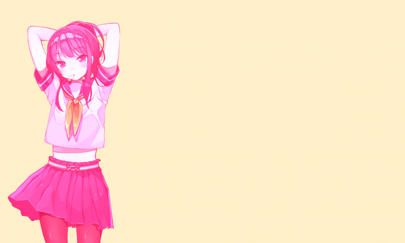 Розовый фон аниме персонаж