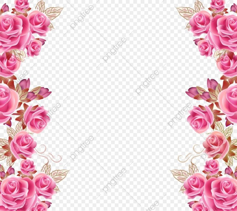 Розовые цветы рамка