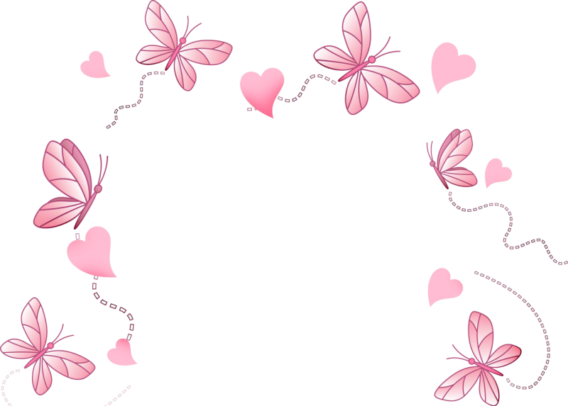 Рамка розовая с бабочками