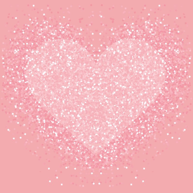 Розовый фон нежный с блестками и с сердечками
