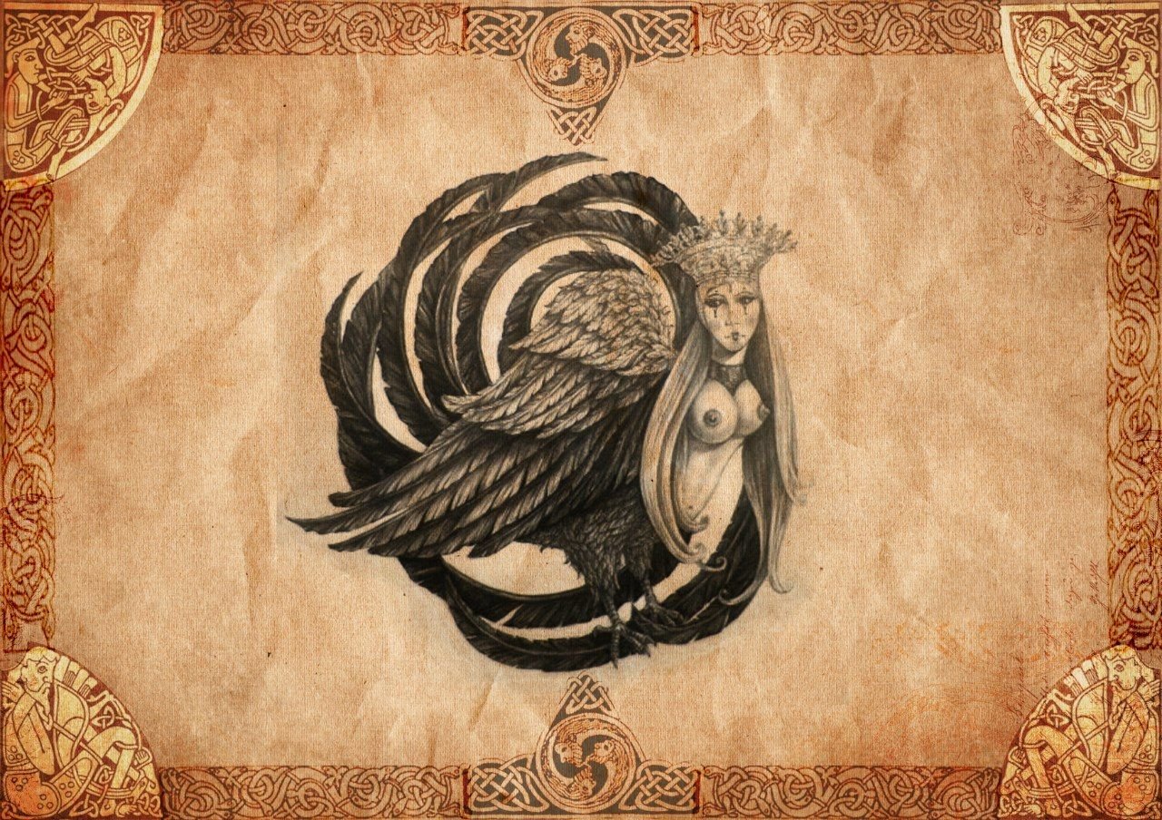 Птица Гамаюн в славянской мифологии тату