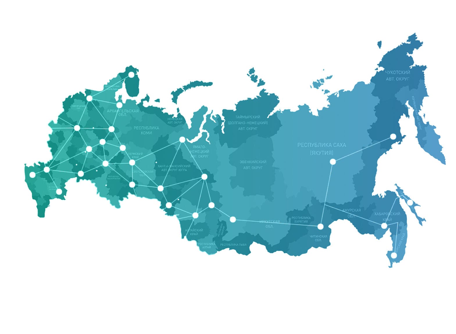 Карта россии с областями вектор