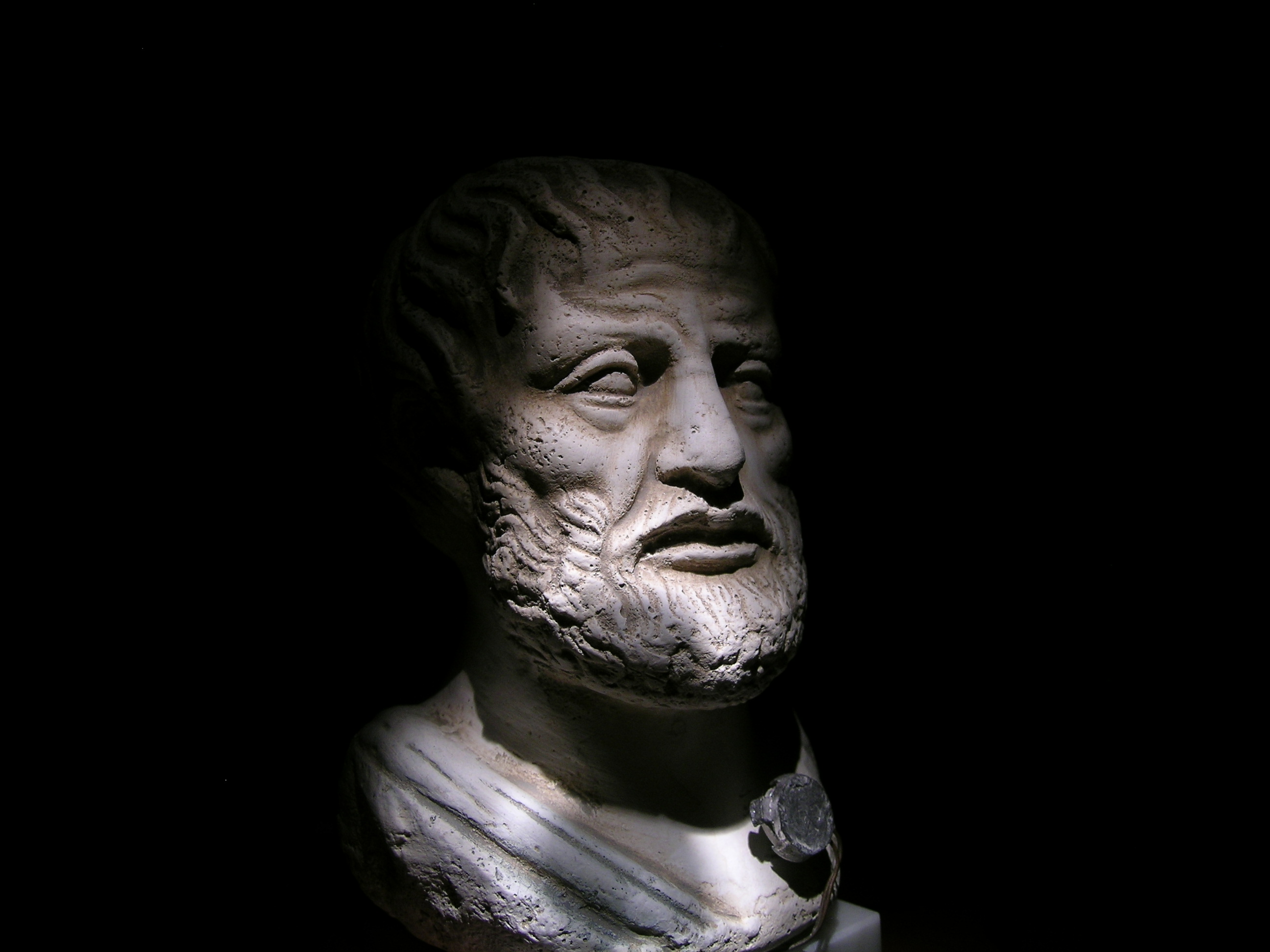 Аристотель на черном фоне