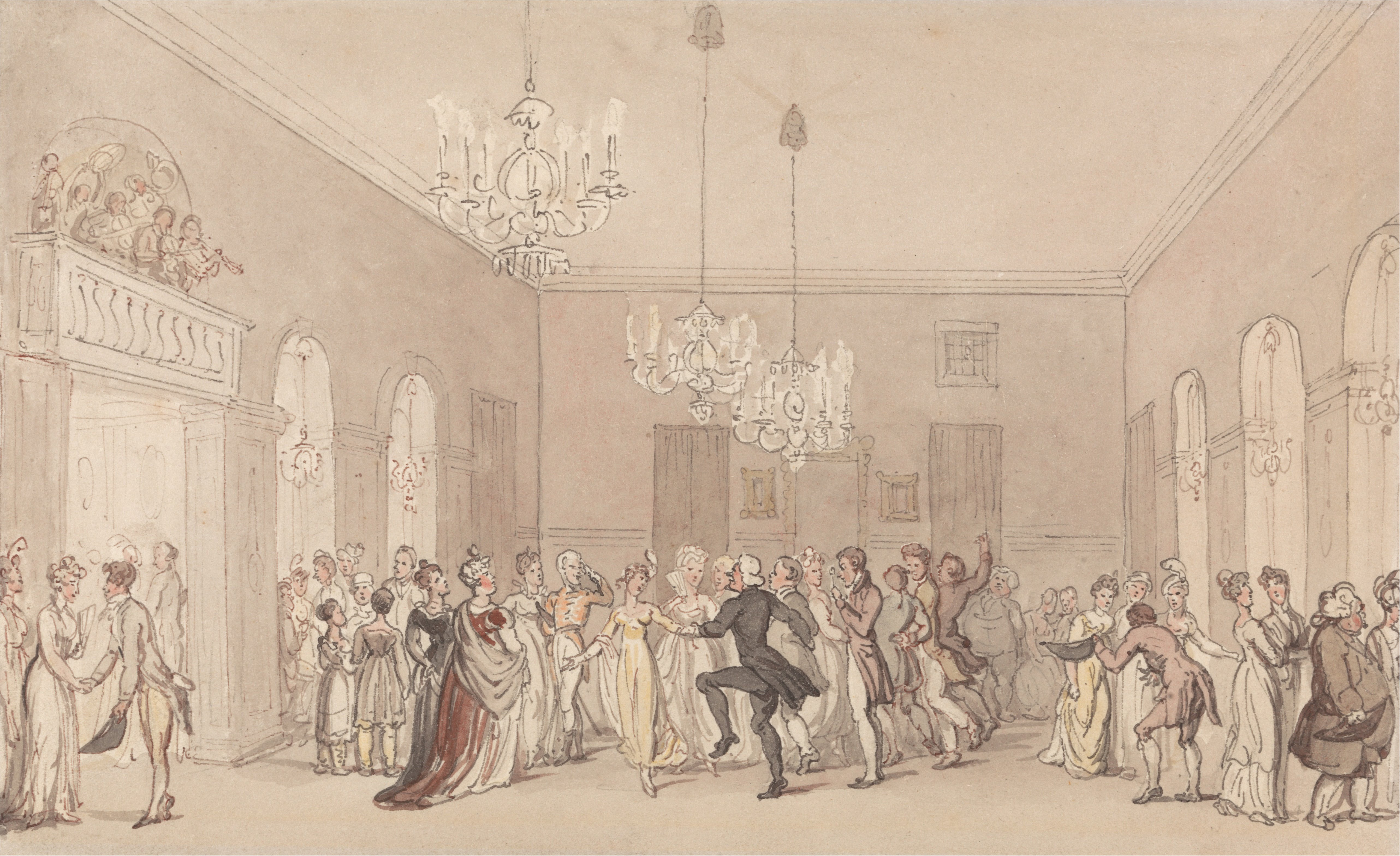 Бал 19 века рисунок. Thomas Rowlandson бал. Бальный зал Англия 19 век. Бал 19 века зал.