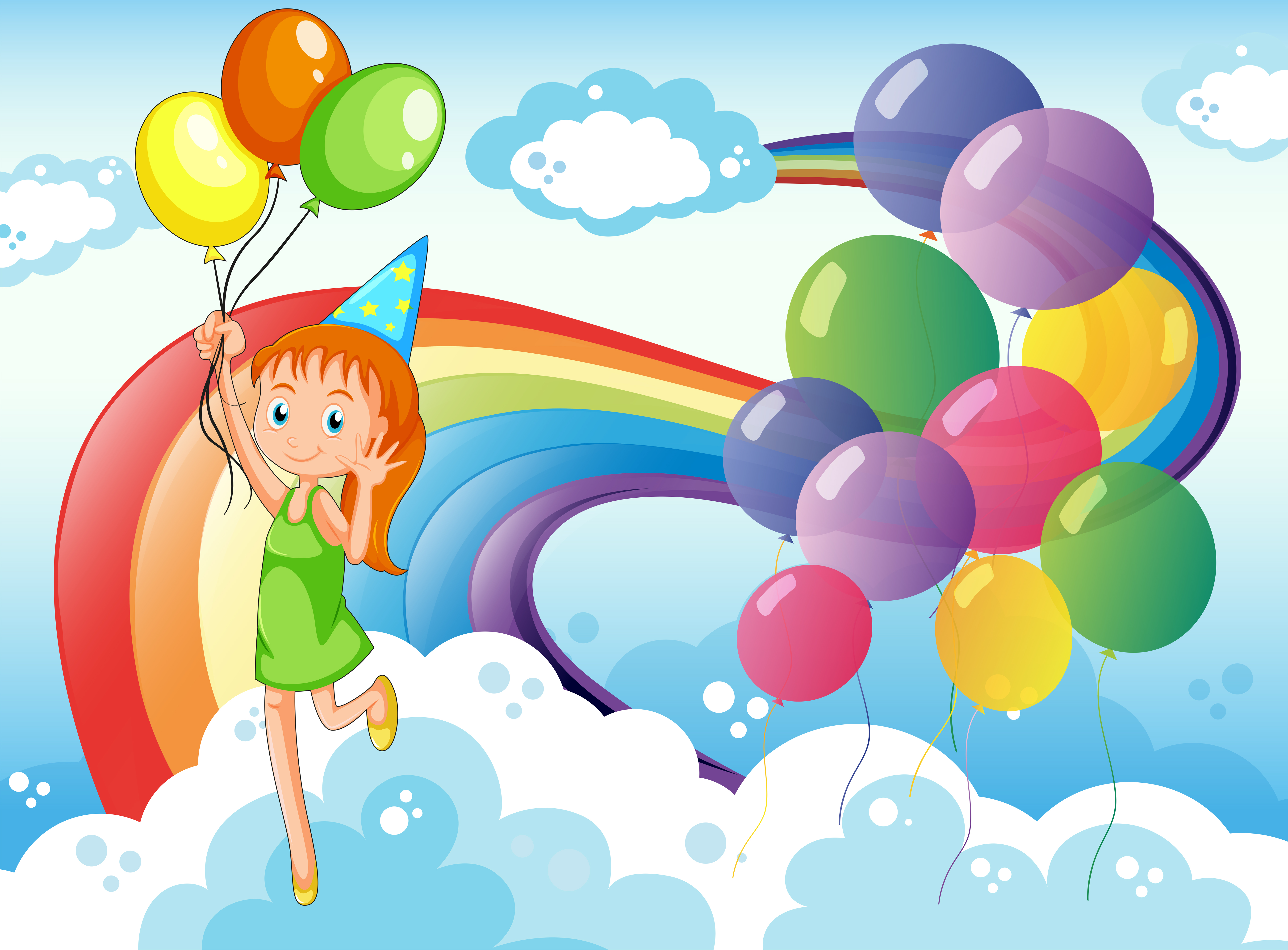 Рисунок воздушные шары и Радуга