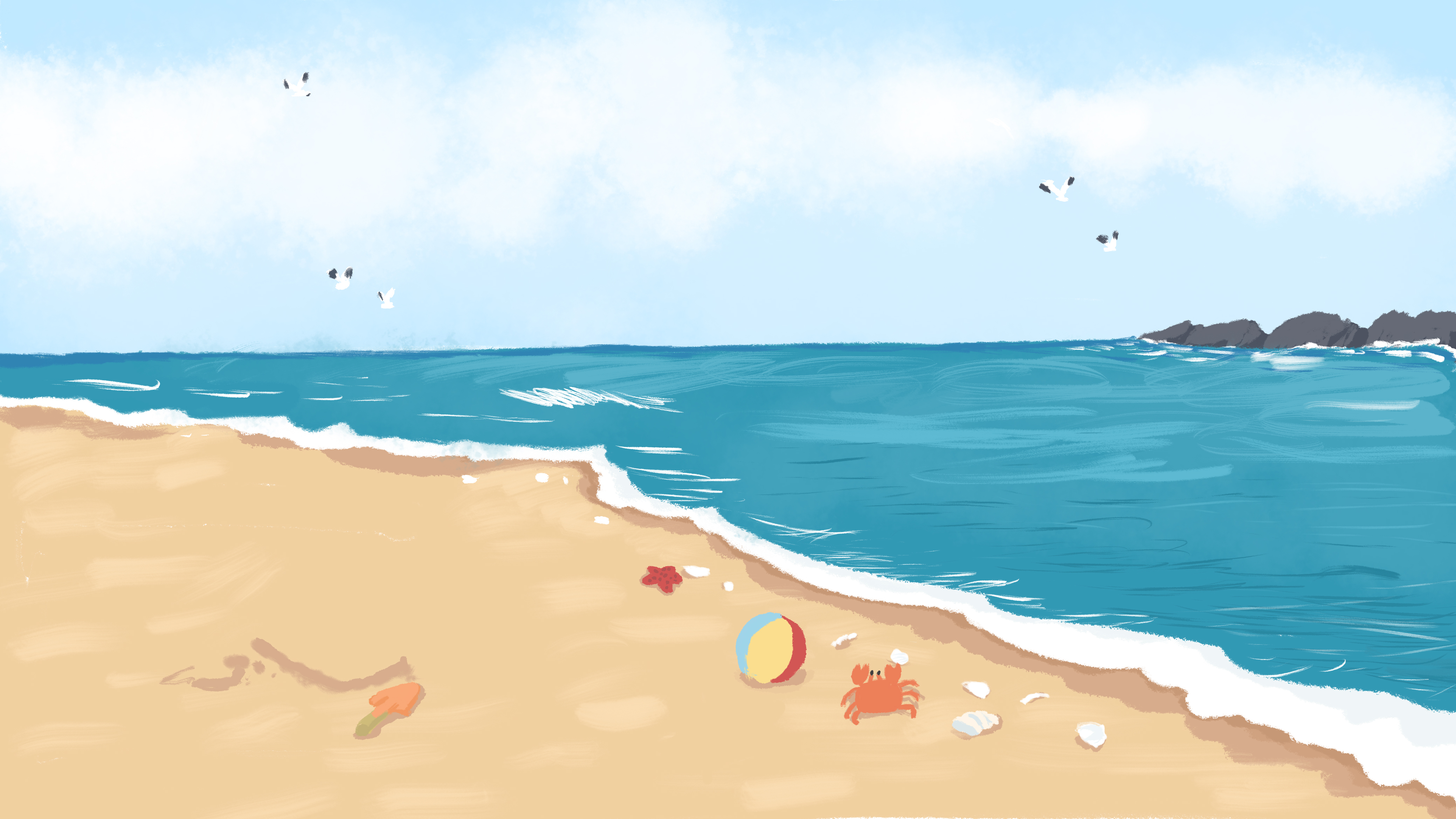 Пляж иллюстрация