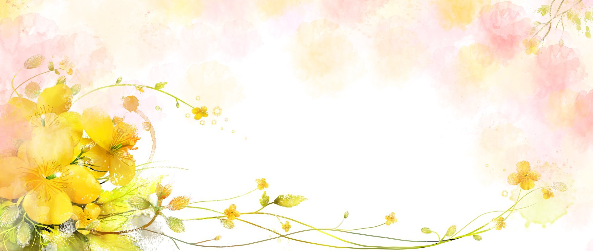 Желтый фон с цветочками