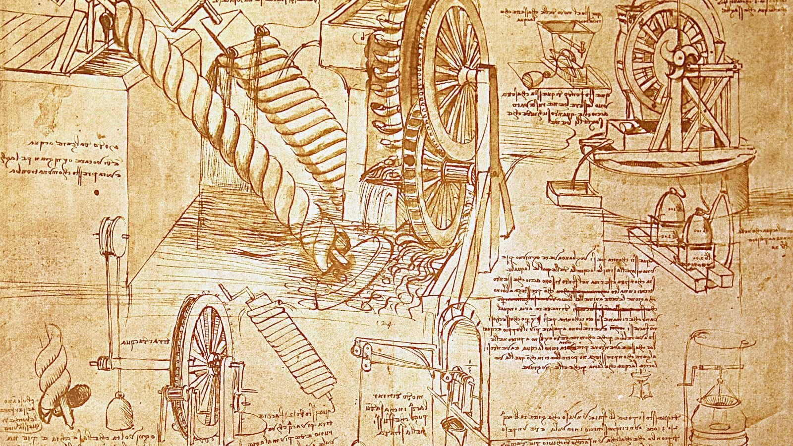 Зарисовки Леонардо да Винчи механика
