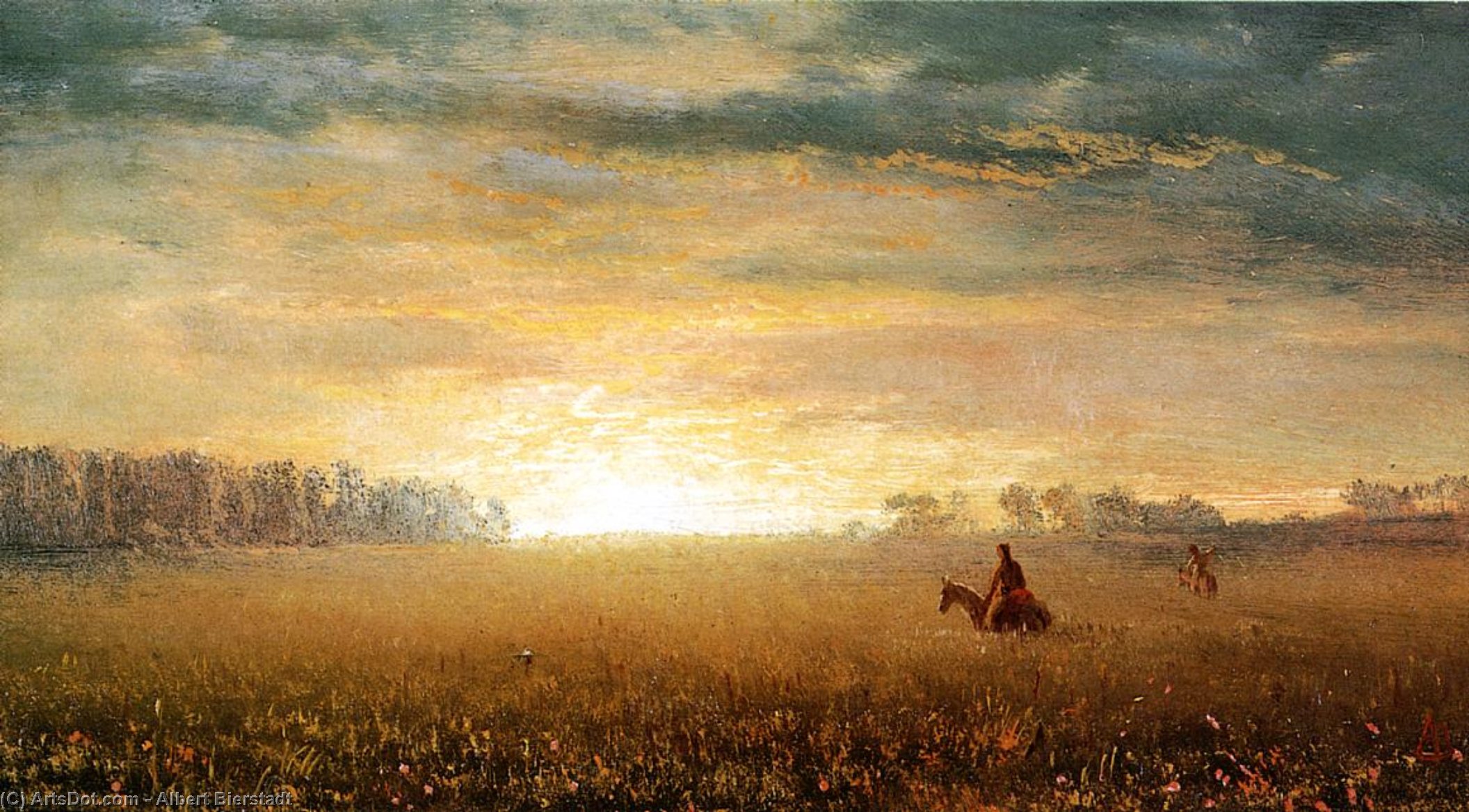 Человек и природа в 19 веке. Albert Bierstadt (American, 1830-1902). Суриков в степи. Айвазовский степь.
