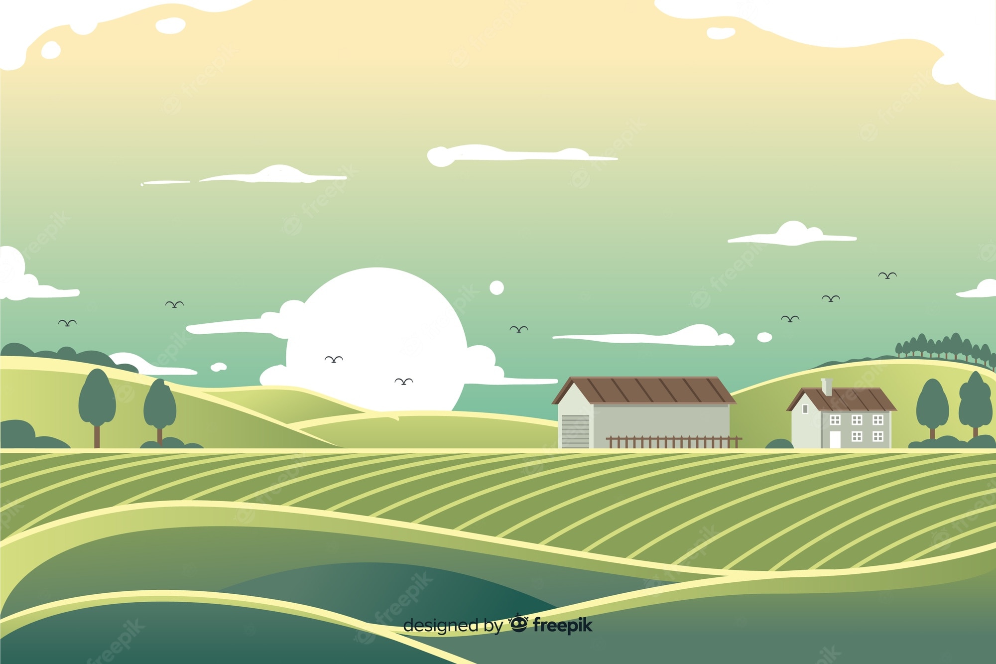 Рисунок сельское хозяйство ландшафт