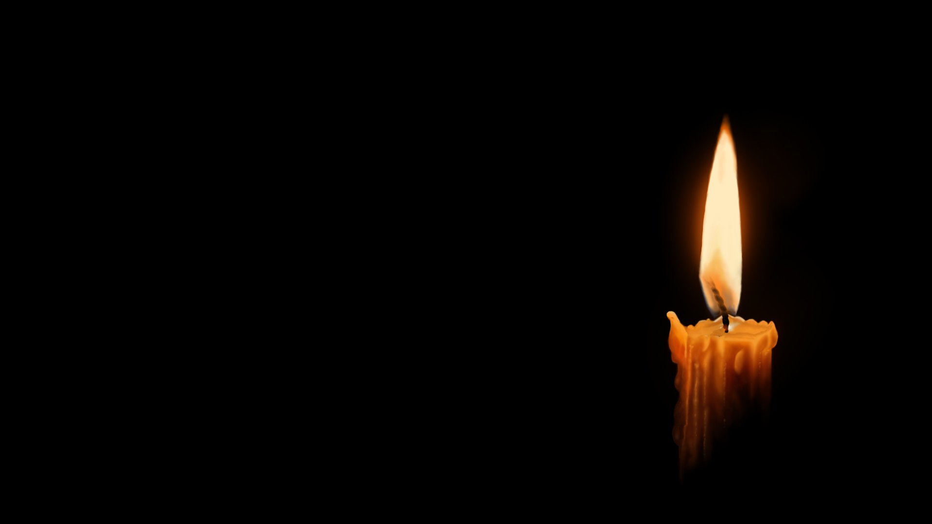 Траур свеча на черном фоне