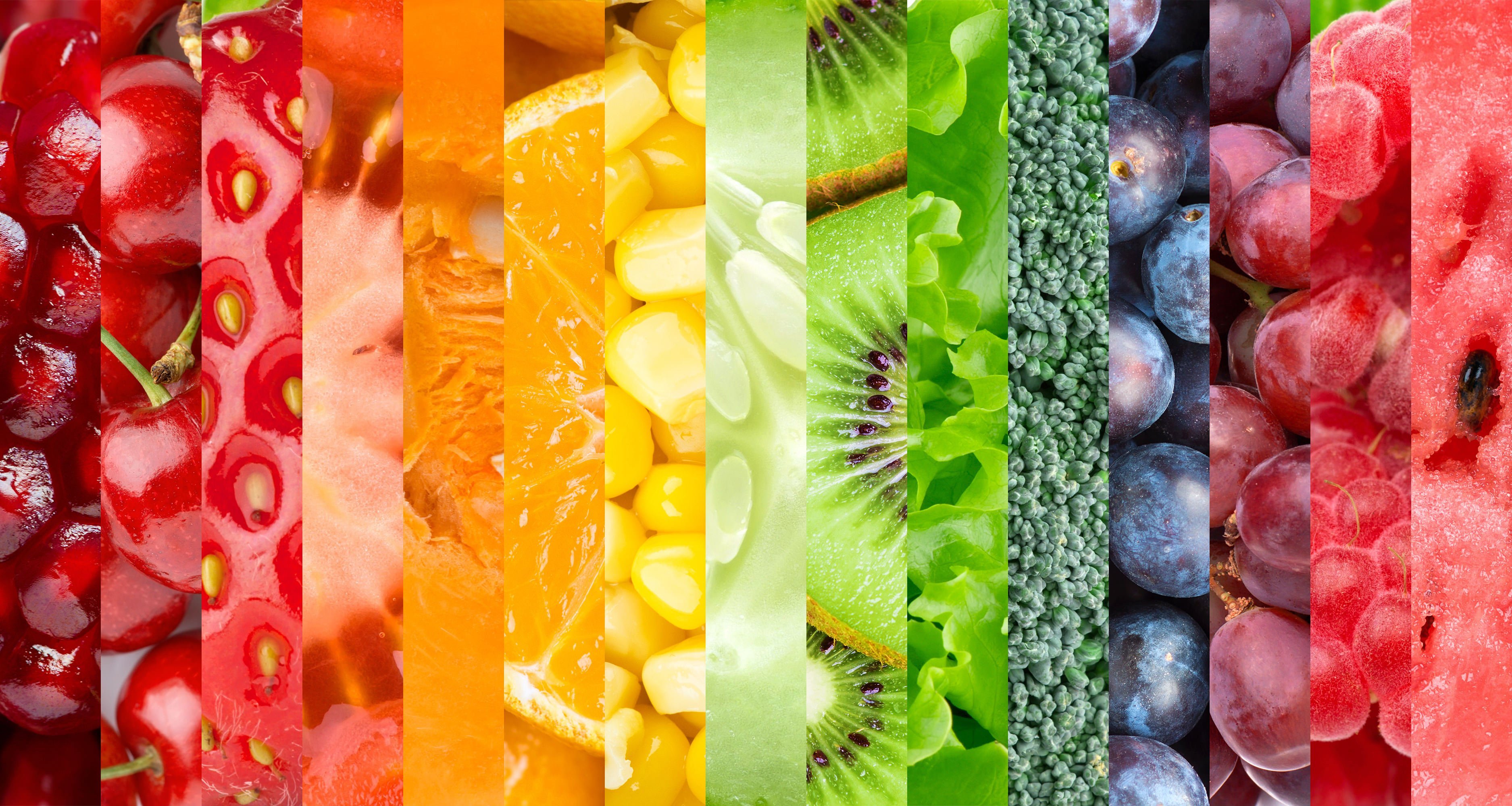 Овощи фрукты разноцветные