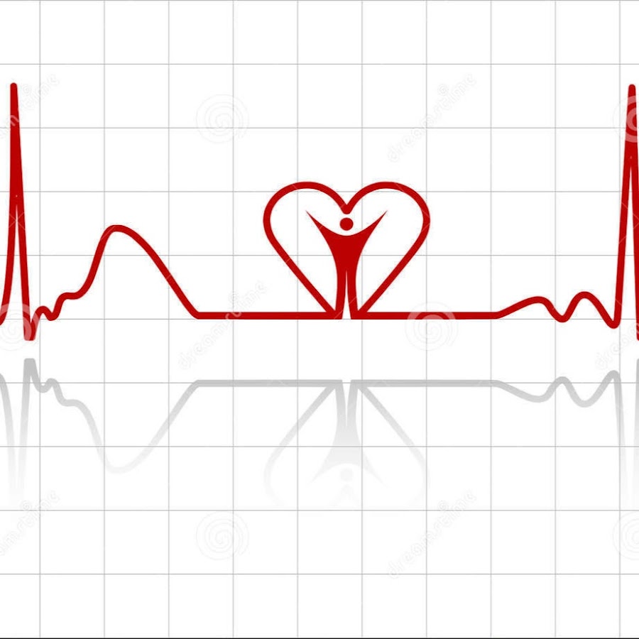 Сердце и линия кардиограммы с человеком