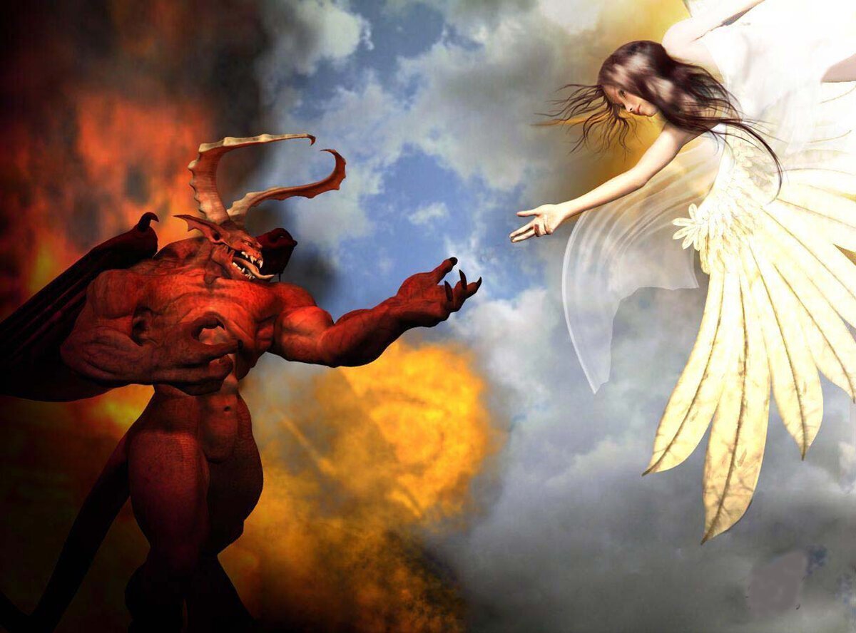 ангел и дьявол на плечах картинки