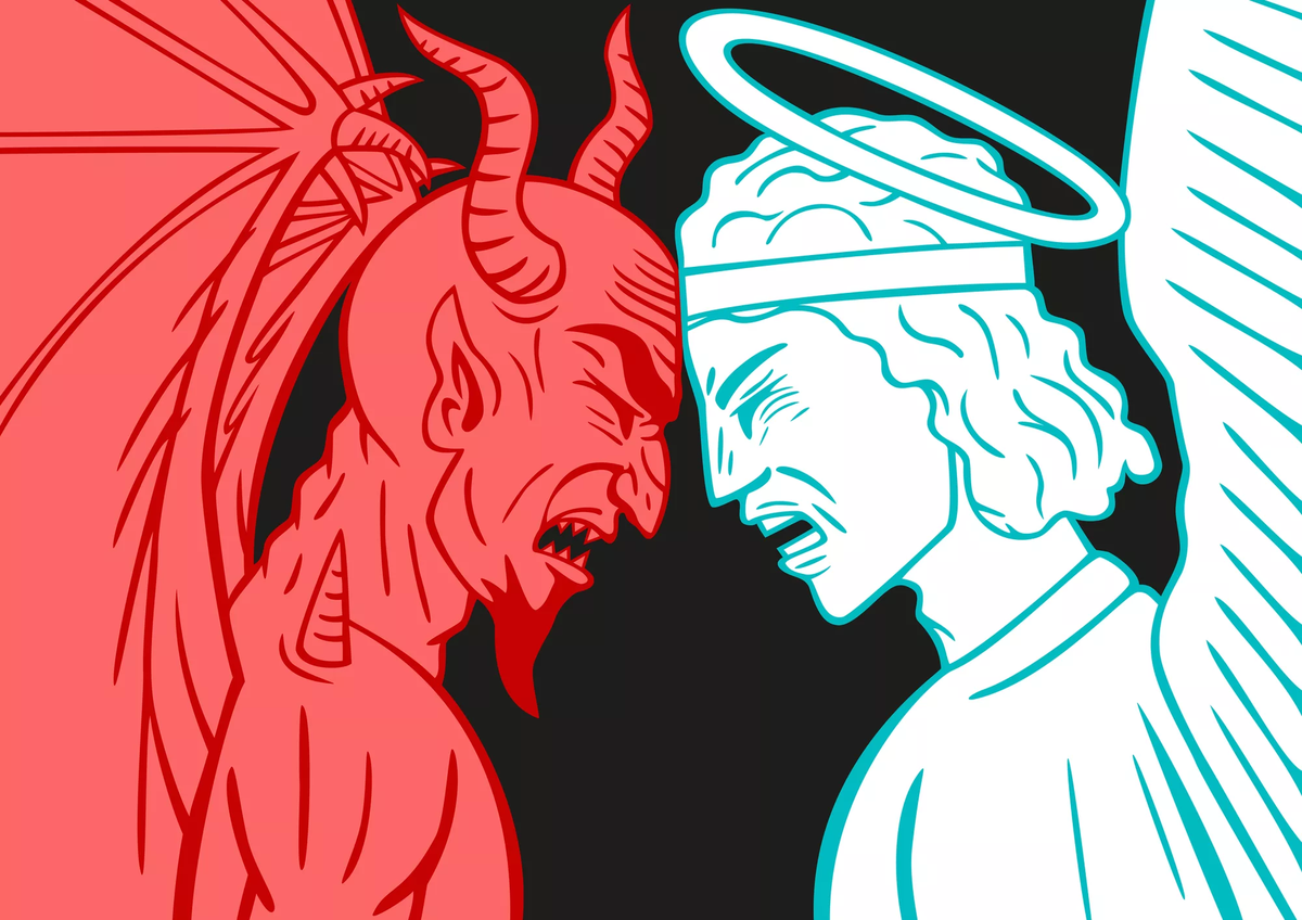 ангел и дьявол на плечах картинки