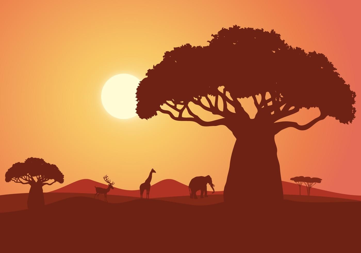 Африканское дерево вектор