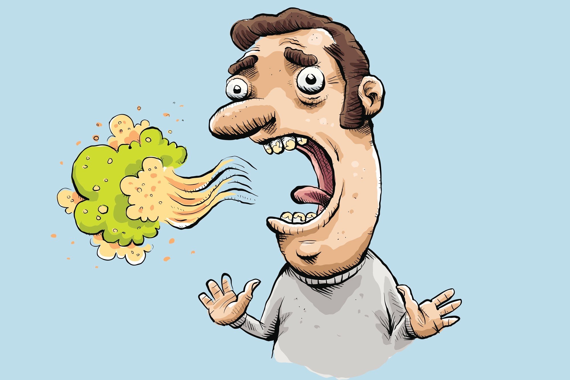 Бактерии неприятный запах. Неприятный запах изо рта. Перегар. Рисунок на тему сквернословие.