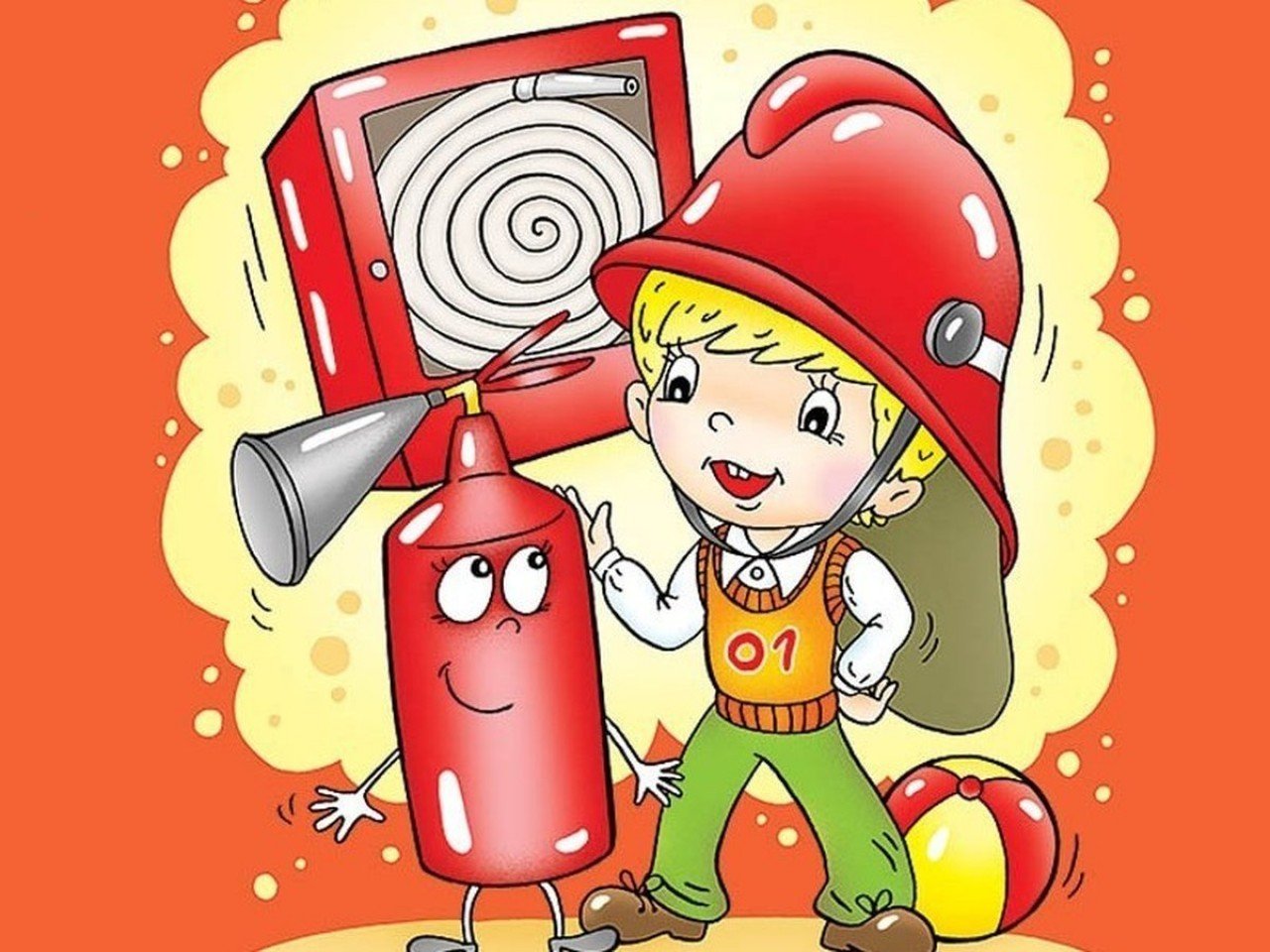 Пожарный детский рисунок