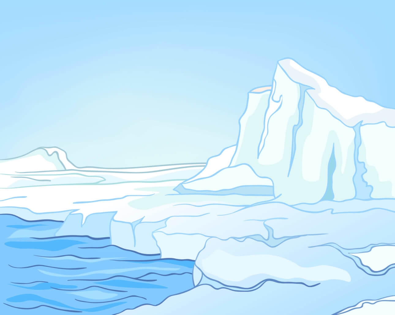 Как нарисовать ледник
