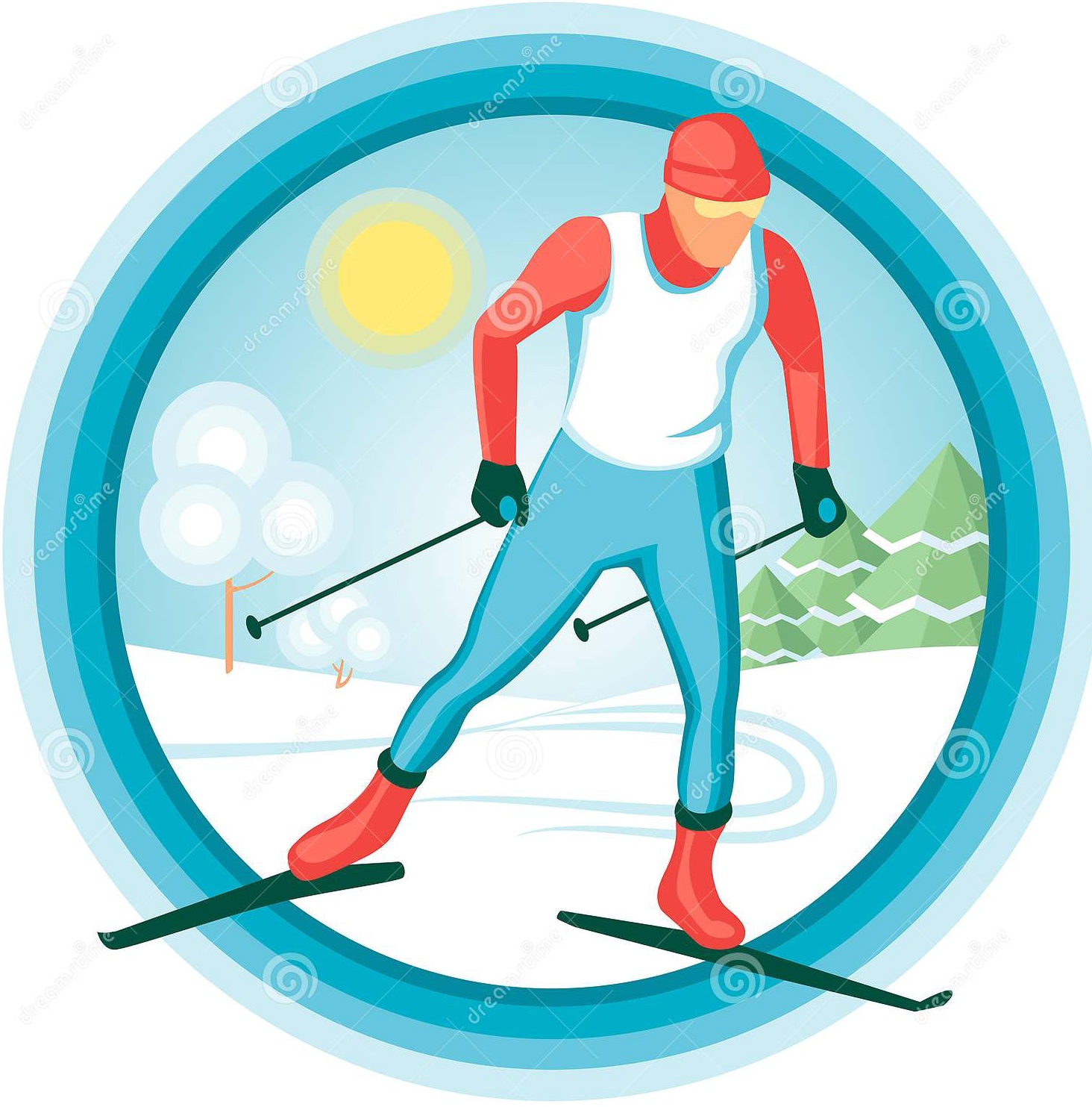 Эмблема лыжника
