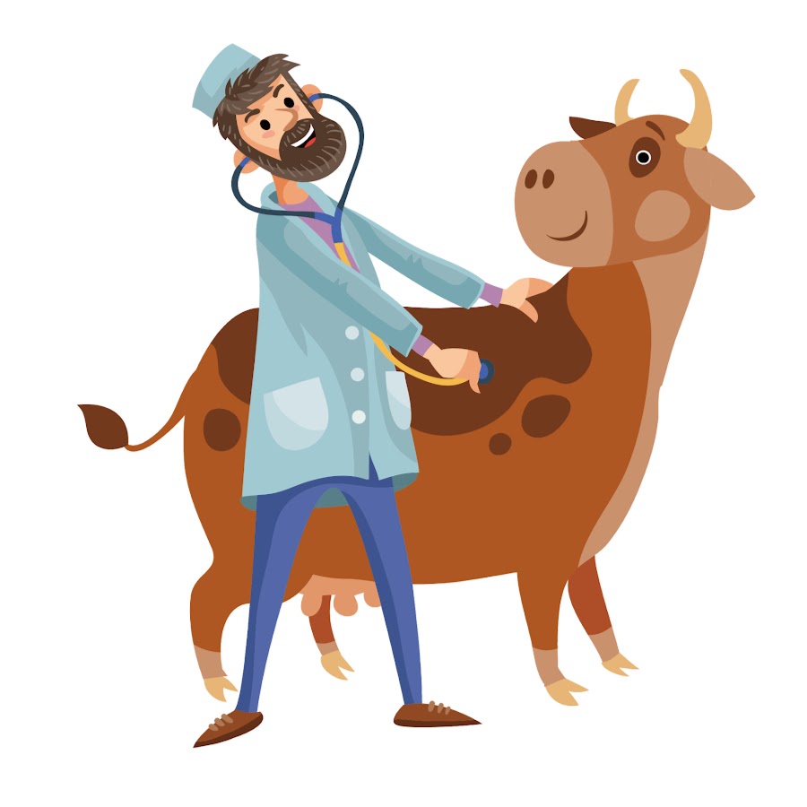 Ветеринар с коровой