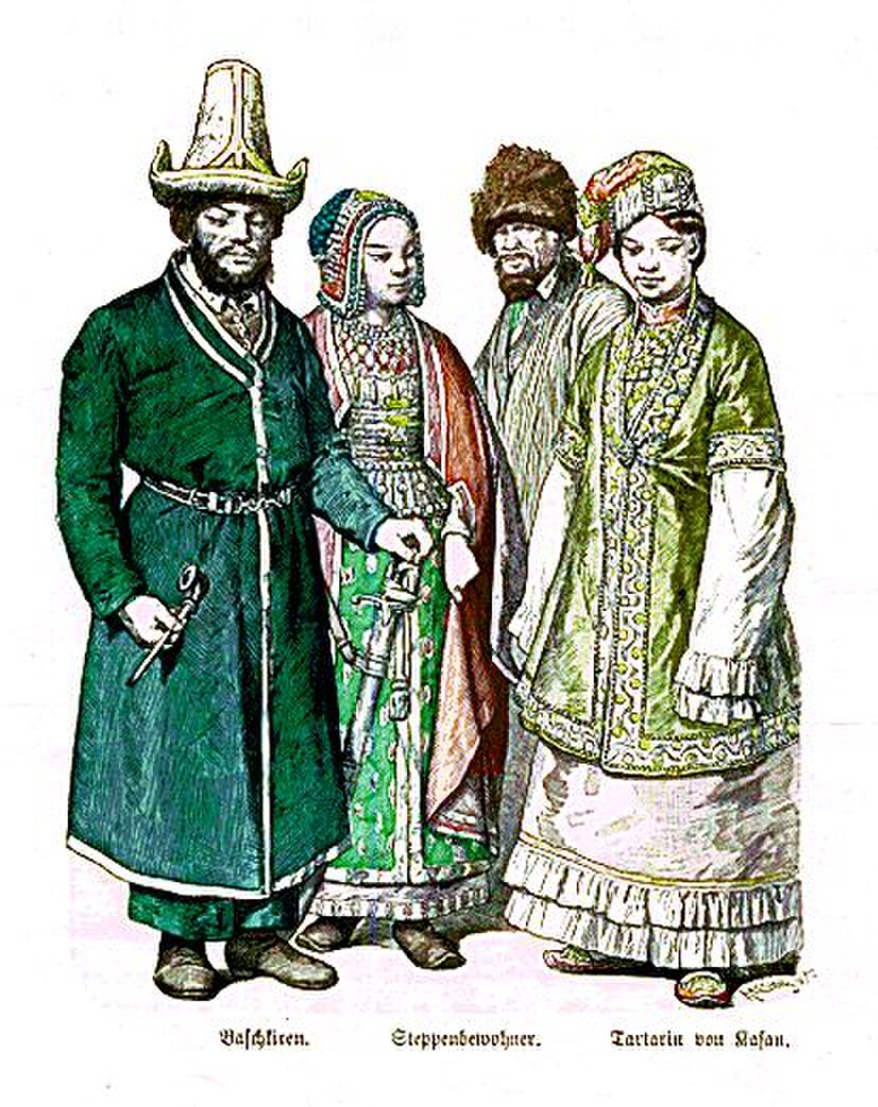 Одежда народов Поволжья в 17 веке татары