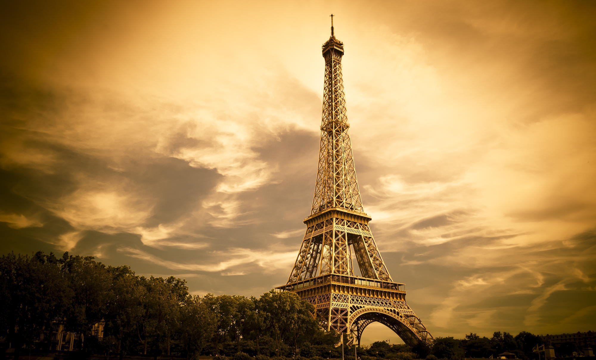Фон Парижа эльфивая башня
