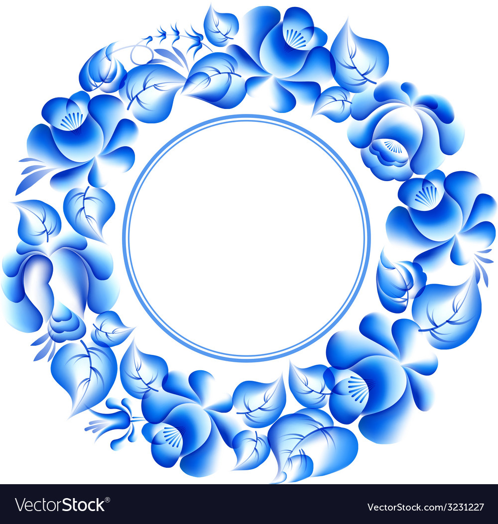 Голубой орнамент в круге