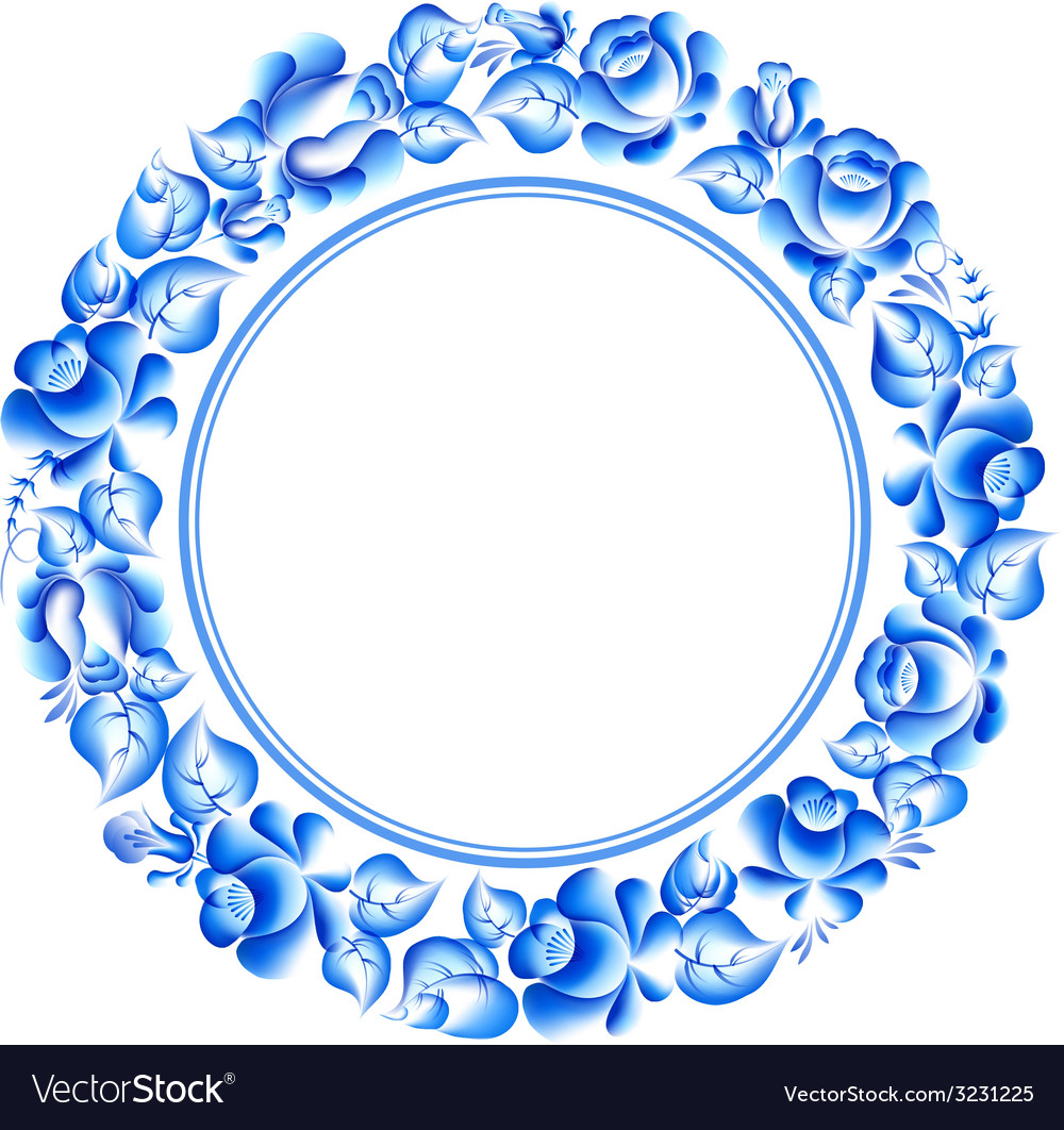 Круглый орнамент синий