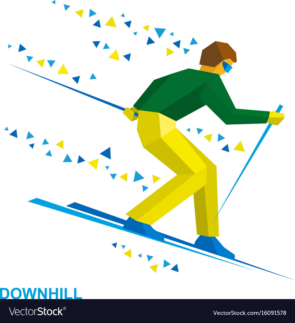 Бегущий лыжник рисунок