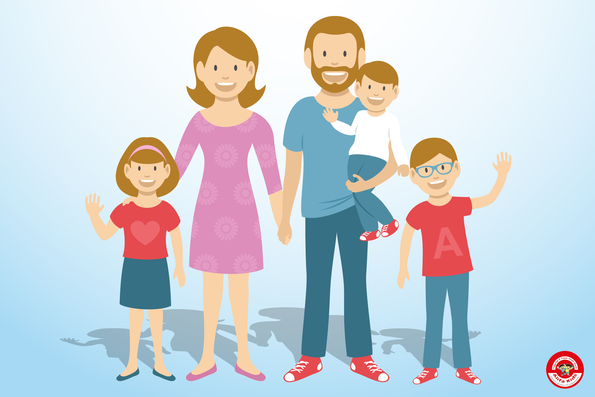 Иллюстрации с изображением семьи