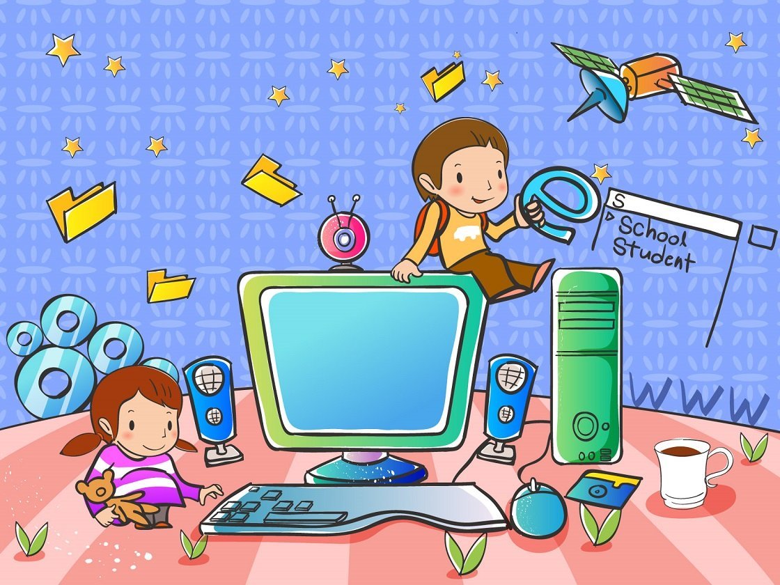 Дети и компьютер мультяшные