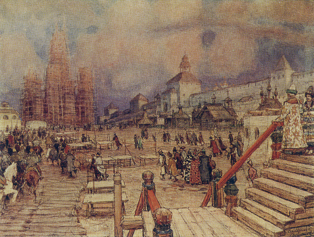 Аполлинарий Васнецов Москва при Иване Грозном красная площадь 1902