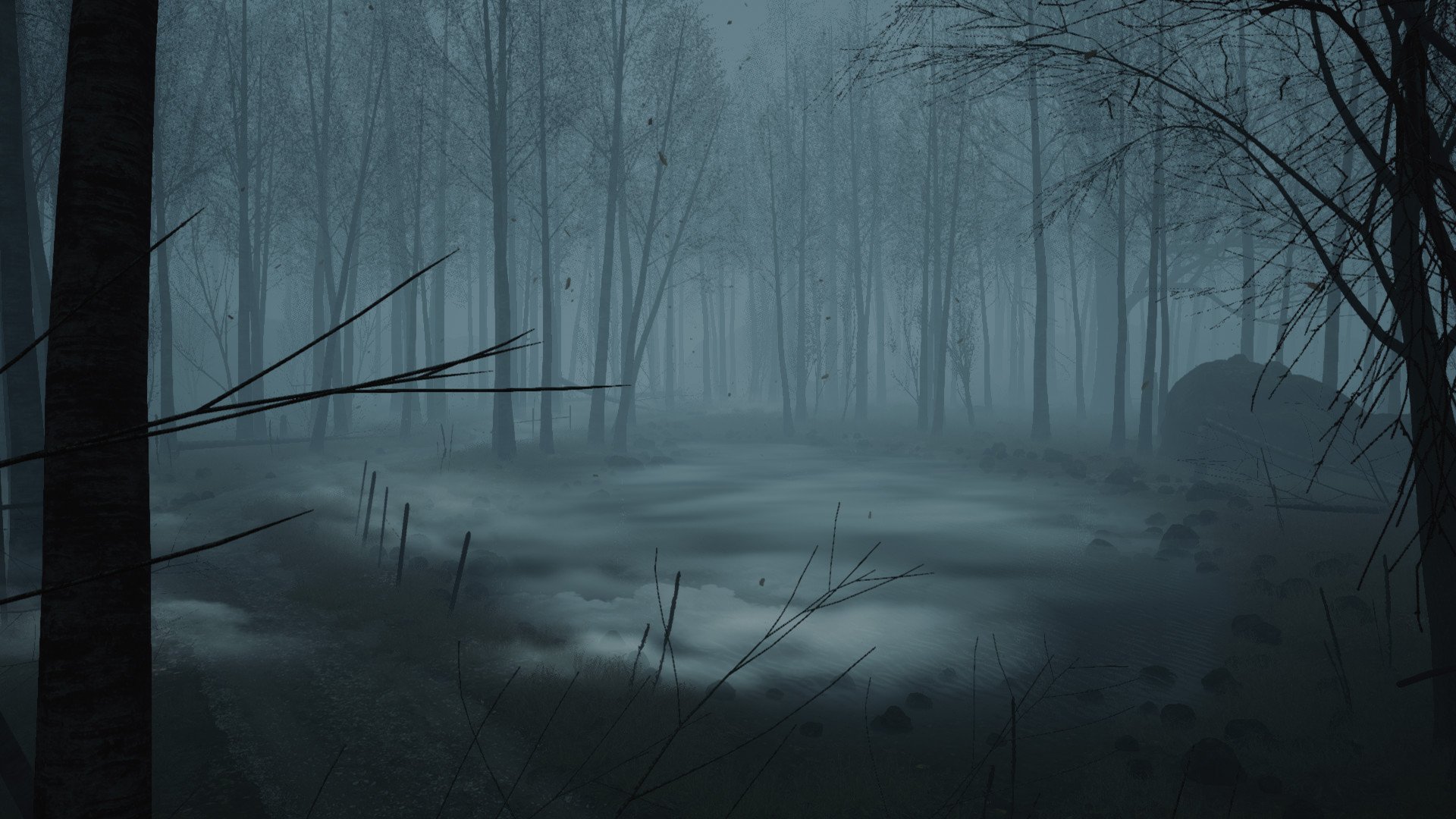 Мрачный серый лес