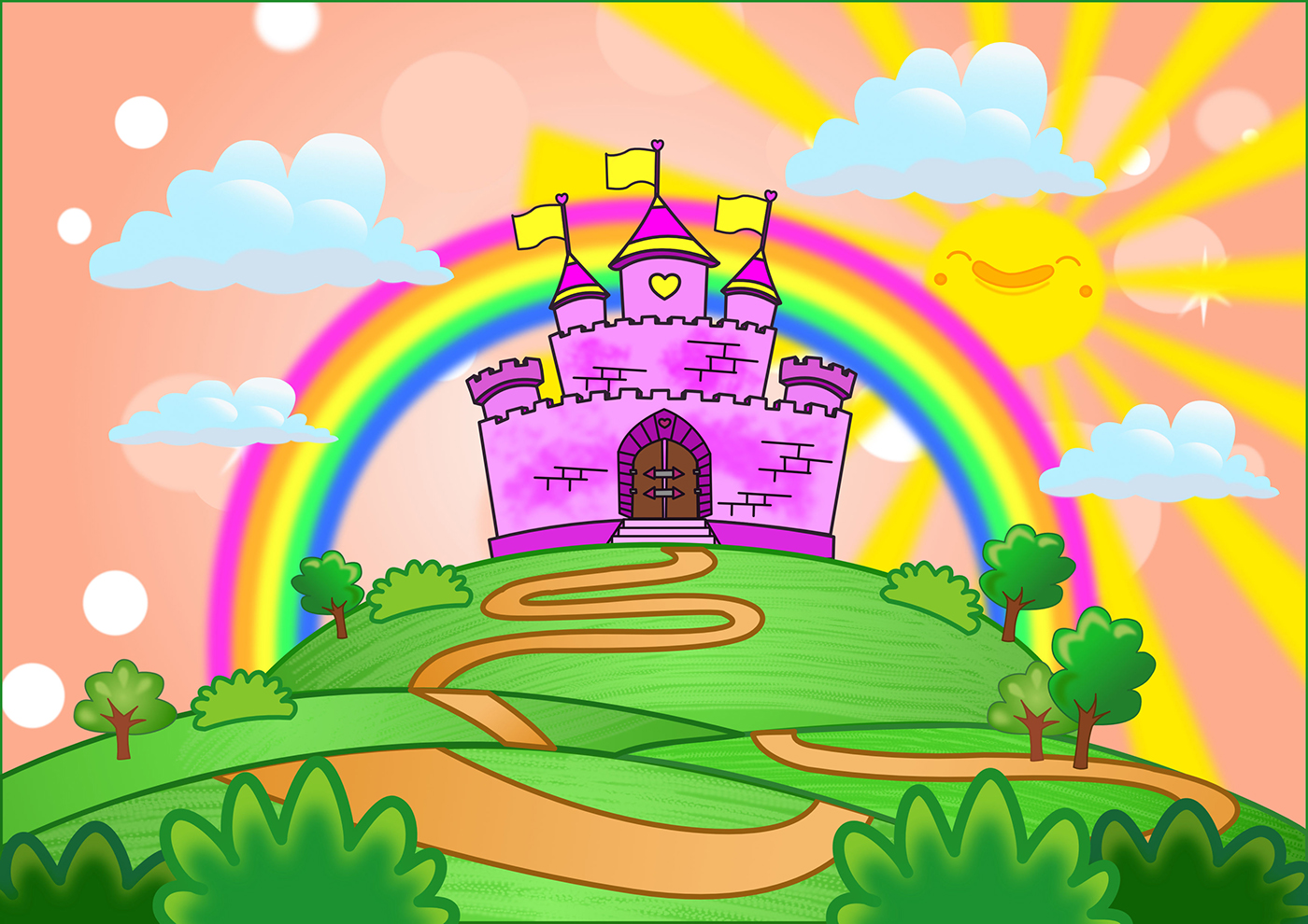 Волшебная страна. Замок с радугой. Сказочный Радужный замок. Сказочная Страна Радуга. Сказочный замок с радугой.