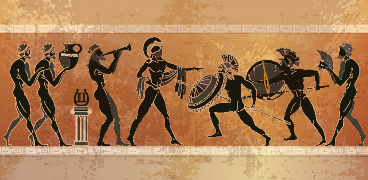 Фрески древней Греции спорт