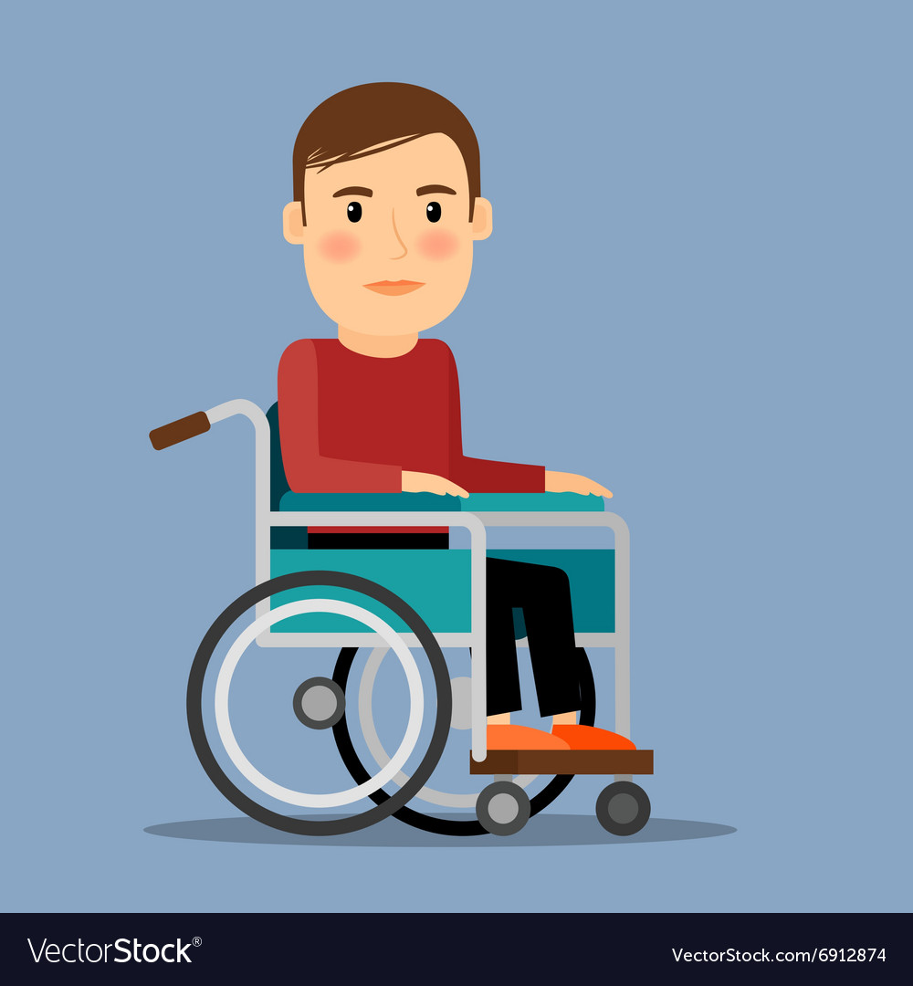 Человек в инвалидной коляске иллюстрация