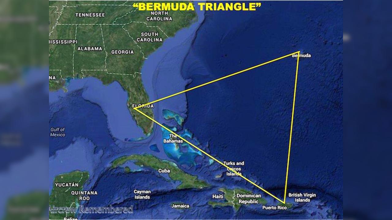 Бермудский треугольник на карте мира