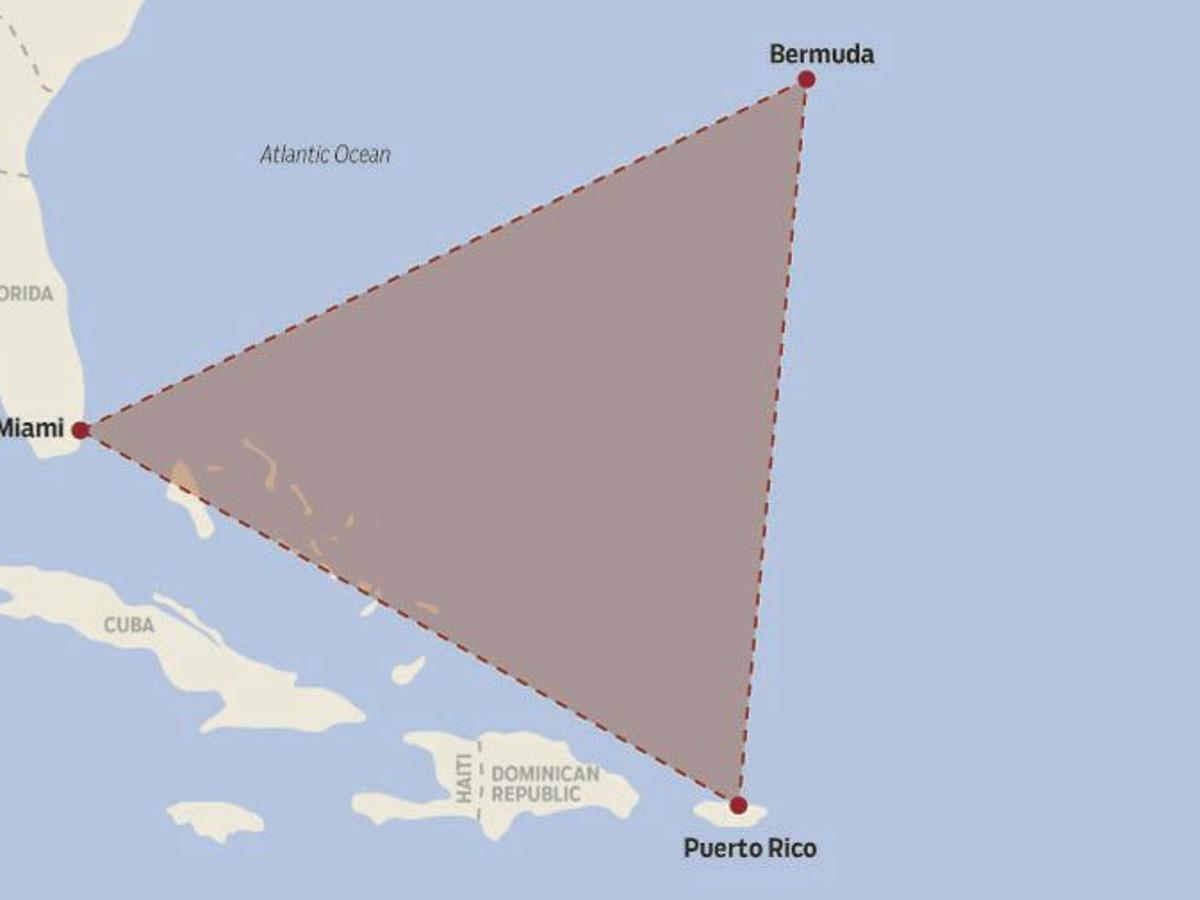 Бермудский треугольник на карте без надписей