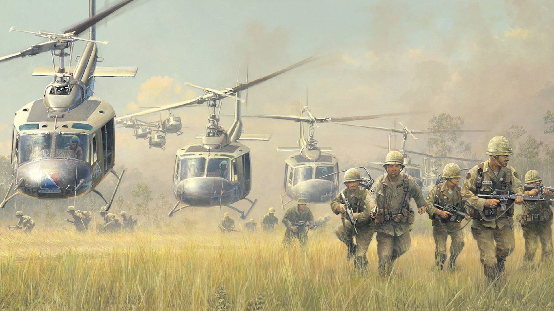 Обои военная тематика. Вертолёт Хьюи во Вьетнаме арт. Uh-1 Iroquois во Вьетнаме. Uh 1 вертолет Вьетнам. Вертолет uh-1 Хьюи во Вьетнаме.