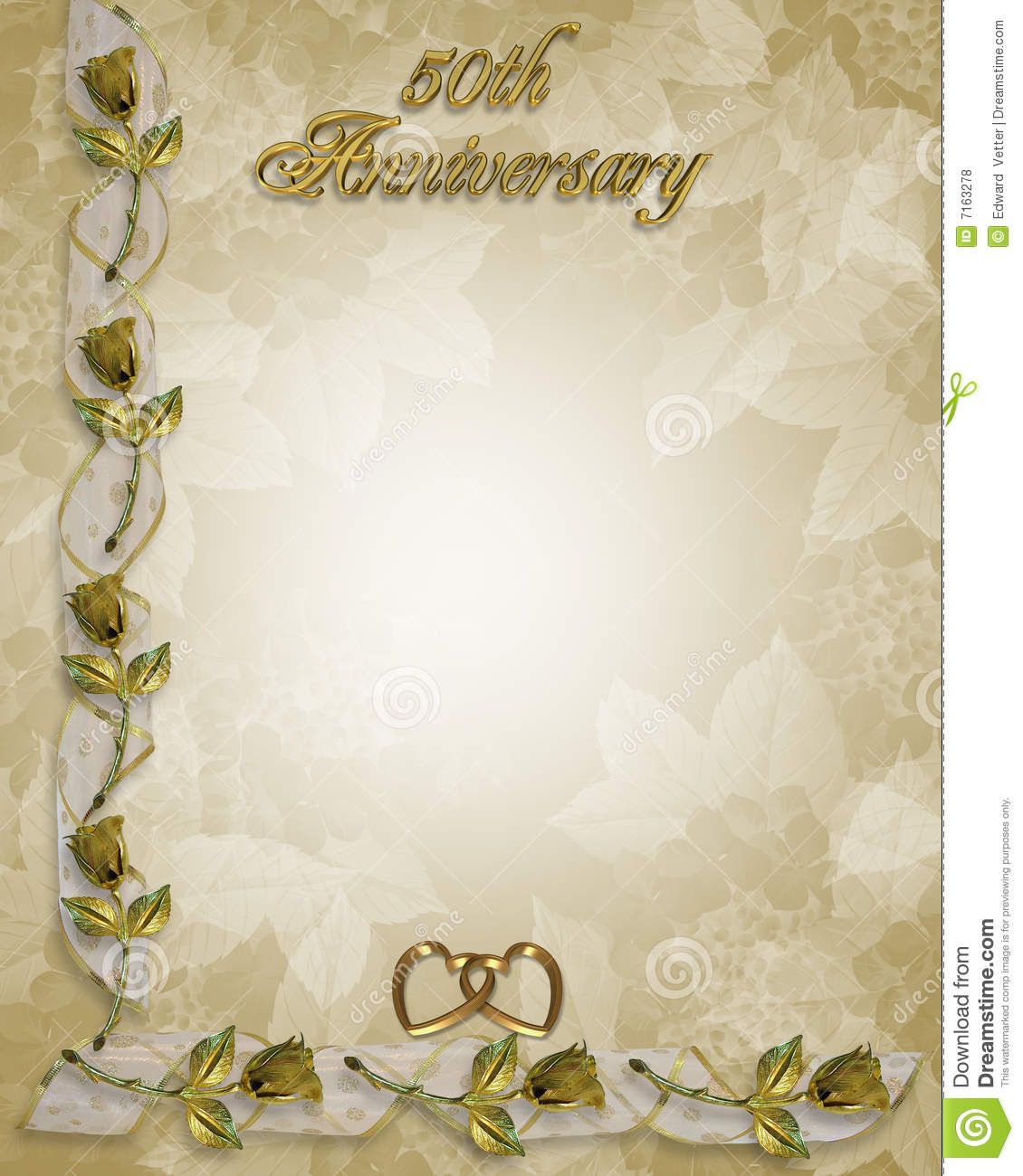 Пустая открытка с золотой свадьбой