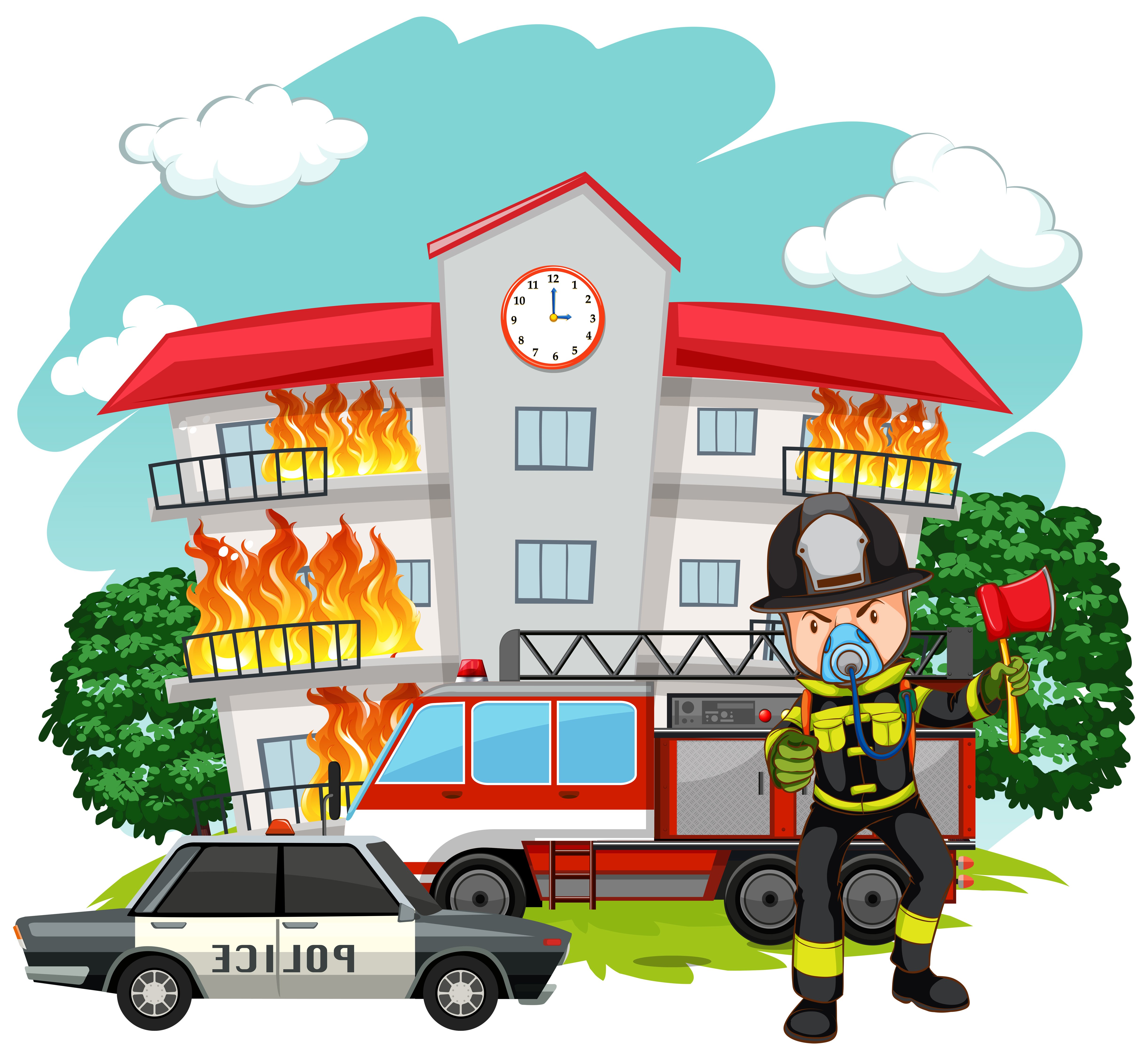 Фон пожарная безопасность для детей