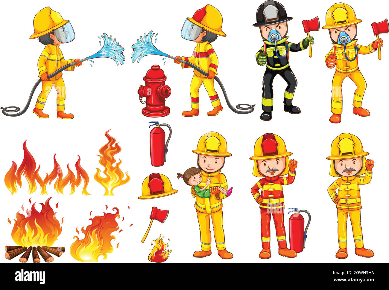 Фигурки пожарного для вырезания