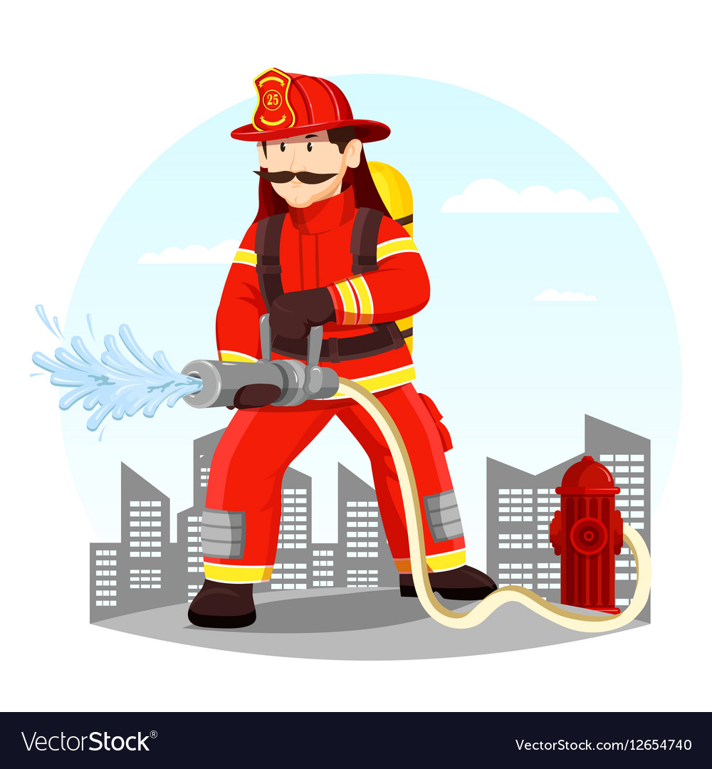 Каска пожарного и огнетушитель