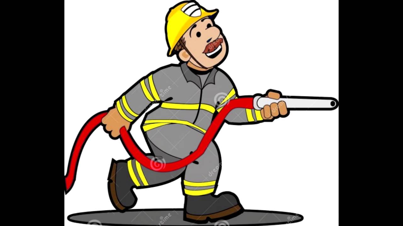 Пожарник со шлангом
