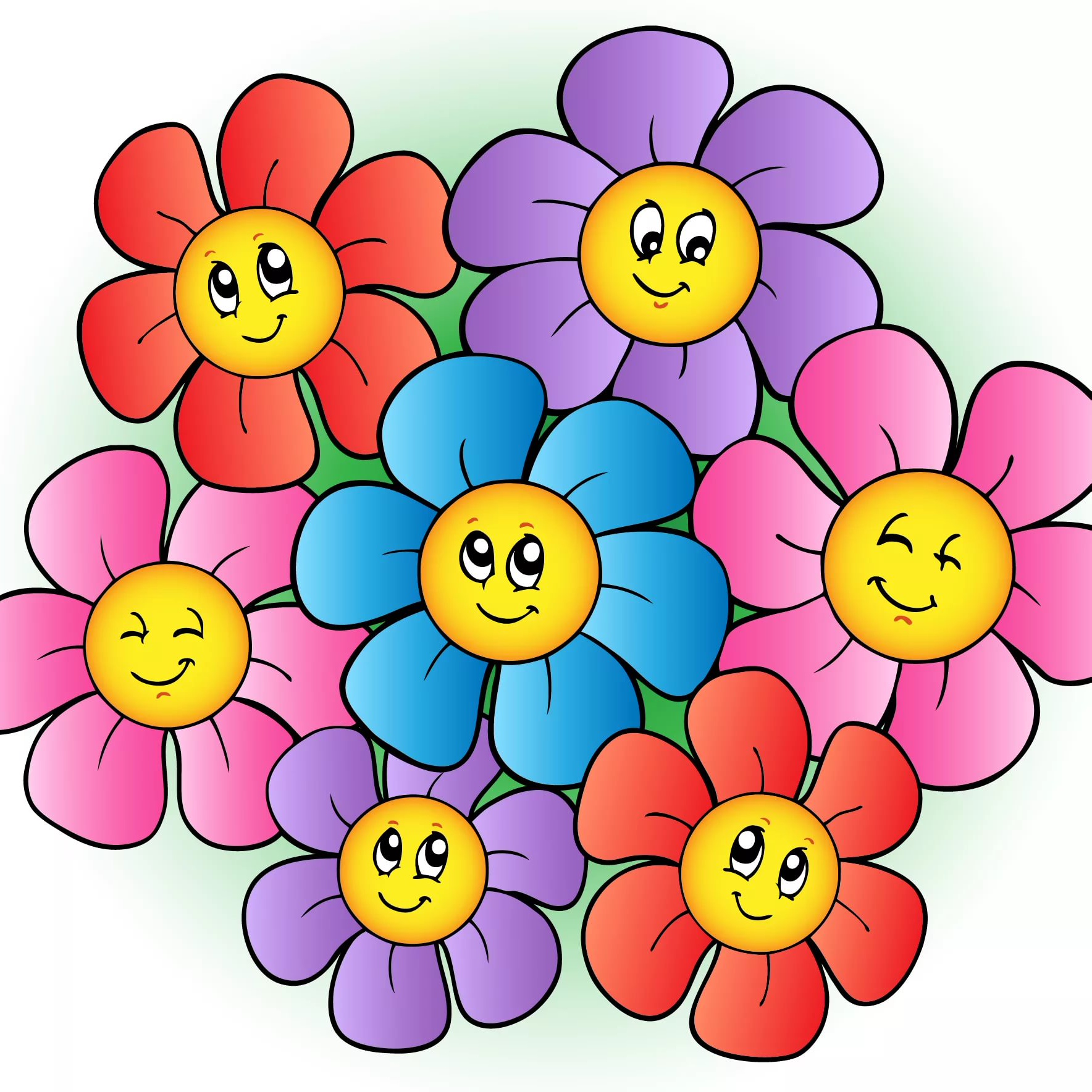 Разноцветный цветок рисунок