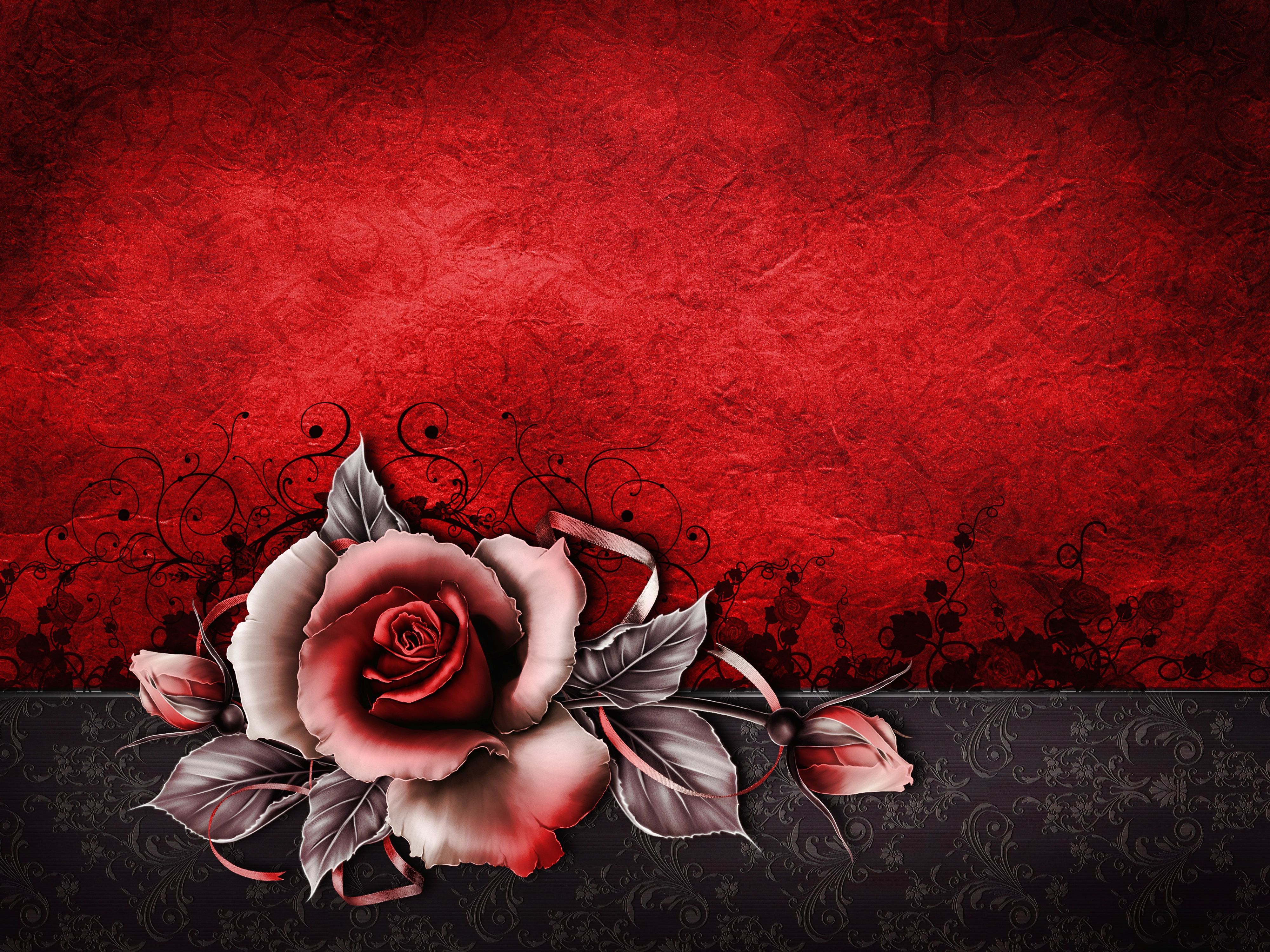 Красная роза арт