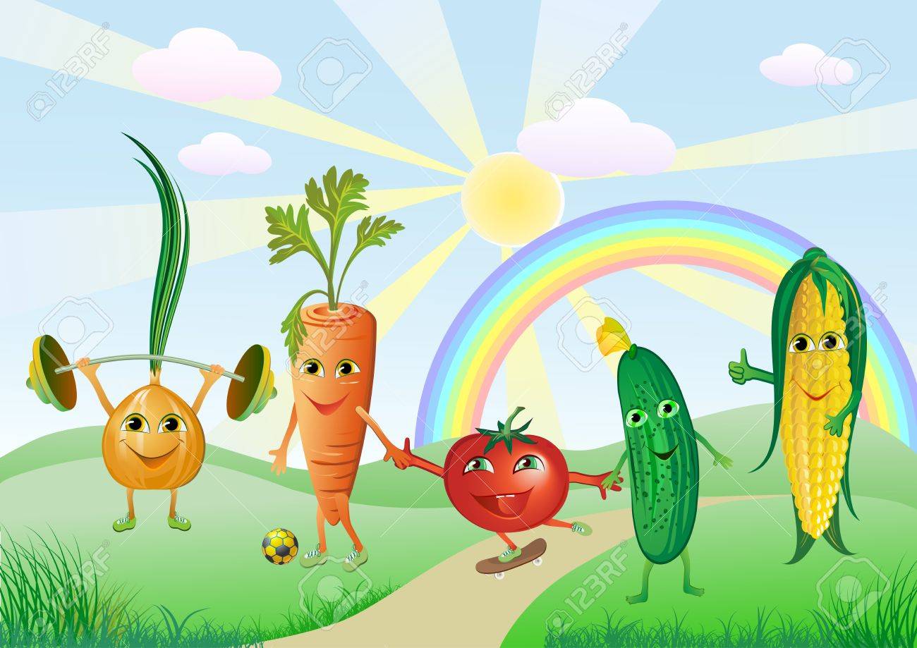 Текст летом у нас на грядках появились. Овощи для огорода в детском саду. Веселые овощи. Веселые овощи и фрукты. Сказочные овощи.