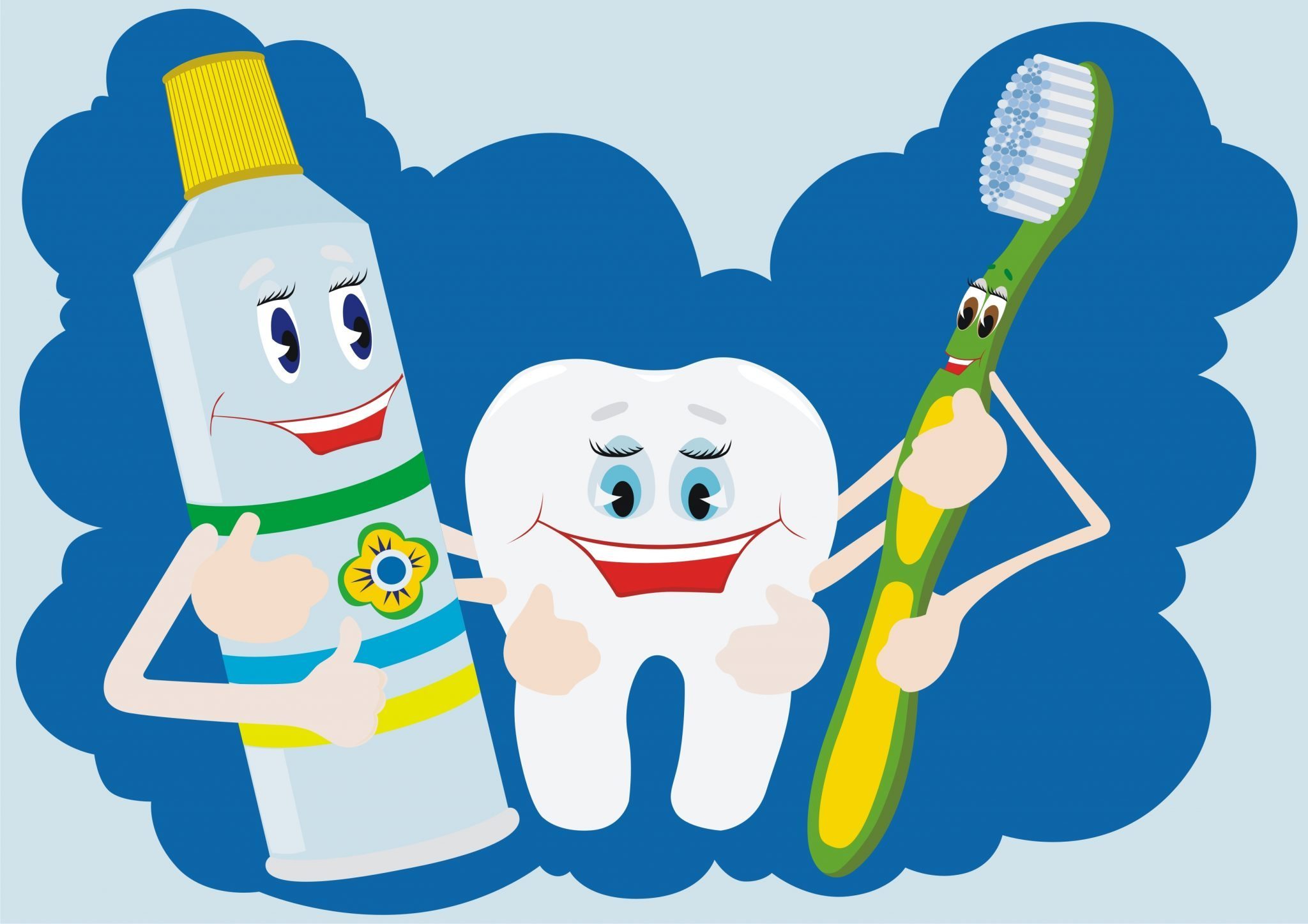 Зубная щетка и зуб для детей